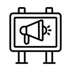 Billboard Vector outline icon. Eps 10 file