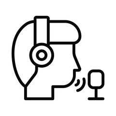 Voice Over Vector outline icon. Eps 10 file