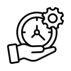 Time Management Vector outline icon. Eps 10 file