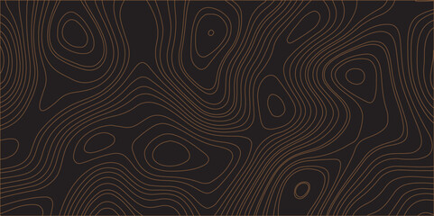 Generate a seamless, abstract topographic pattern on a dark charcoal background. The design should feature flowing, organic contour lines in a warm brown or copper color, with some lines appearing as 
