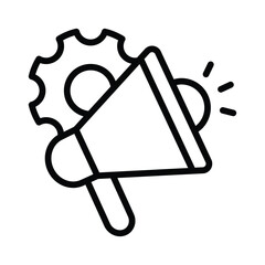 Marketing Automation Vector outline icon. Eps 10 file