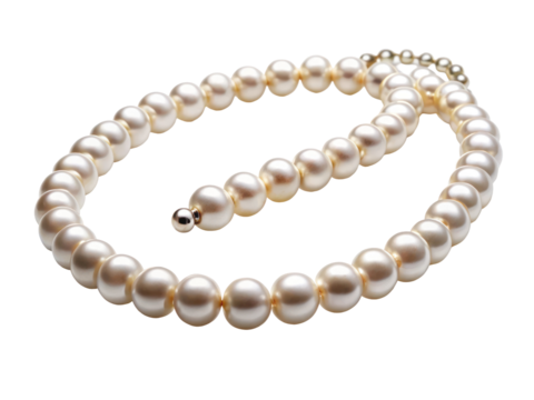 Pearl Necklace on Transparent Background

