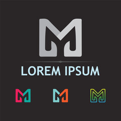 Professional M Letter Logo set  Icon with Geometric Clean Shape