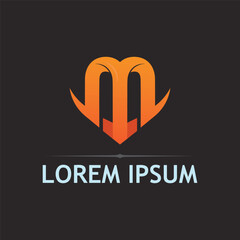 Colorful M Letter Icon Design in Flat Vector Graphics