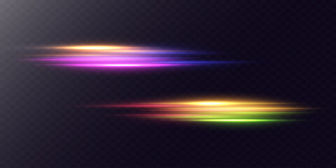Light neon laser beam effect.Abstract effect of high-speed movement of light, light lines.Vector illustration.EPS 10.