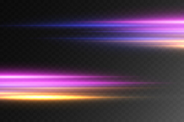 Light neon laser beam effect.Abstract effect of high-speed movement of light, light lines.Vector illustration.EPS 10.