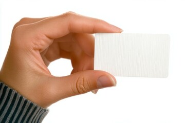 Obraz premium Hand Holding Blank Business Card: Your Brand, Your Message
