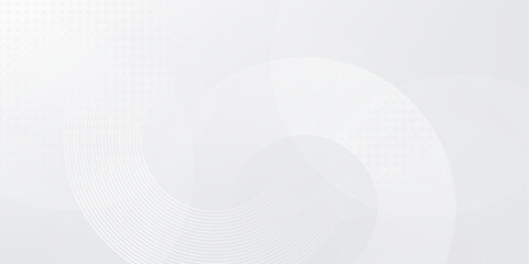 Simple white background with white circle lines digital future modern abstract