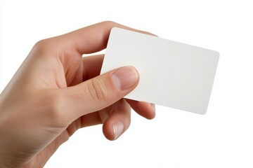 Obraz premium Hand Holding Blank Business Card: Your Brand, Your Message