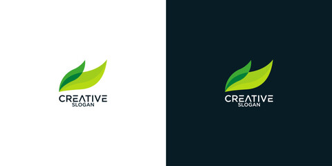 leaf logo design vector	