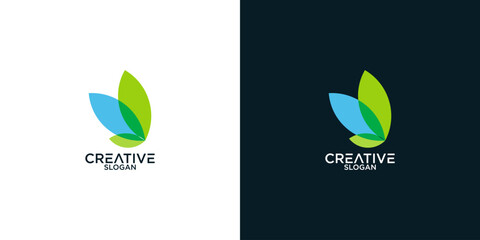 leaf logo design vector	