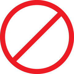 Red Circle with Diagonal Line - Prohibition Symbol