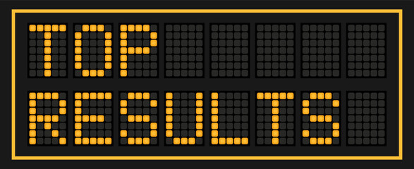 Orange color led banner in word top results on black background