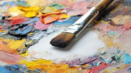Paintbrush on palette