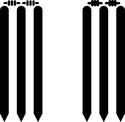 cricket stump bails icon set. Sports concept. equipment for playing cricket. agricultural field
