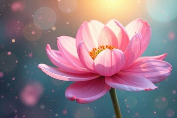 Fluid pastel flower dance; sunlit petals in motion , vibrant, movement