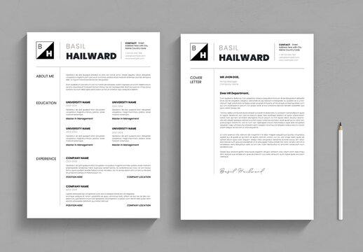 Modern Simple Resume CV Template for Job or Portfolio Use