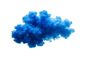 Ink cloud puff in underwater blue with soft diffusion edges, floating on transparent layer.