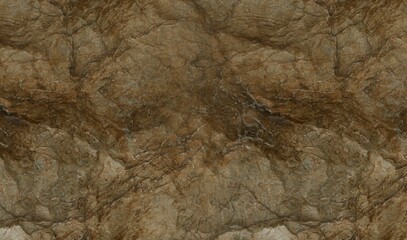 A seamless texture image showcasing a dark brown stone surface with intricate veining and cracks, reminiscent of aged, weathered rock