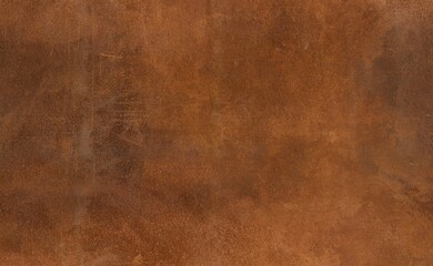 Rich, textured brown leather background with subtle variations in tone and visible scratches,...