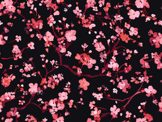 cherry blossom, flower, pattern, floral, seamless, vector, illustration, nature, spring, blossom, design, wallpaper, decoration, flowers, pink, cherry, tree, art, leaf, beauty, plant, texture, branch,
