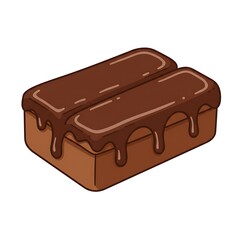 Handdrawn Detailed Chocolate Bar Glazed Sweet Treat Dessert Illustration