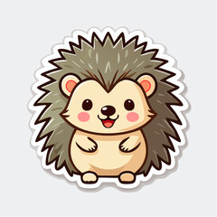 Kawaii Hedgehog Sticker with Blushing Cheeks and Stylized Spines
