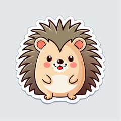 Kawaii Hedgehog Sticker with Blushing Cheeks and Stylized Spines