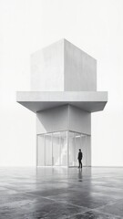 Modern Minimalist Architecture with Geometric Design and Glass Facade