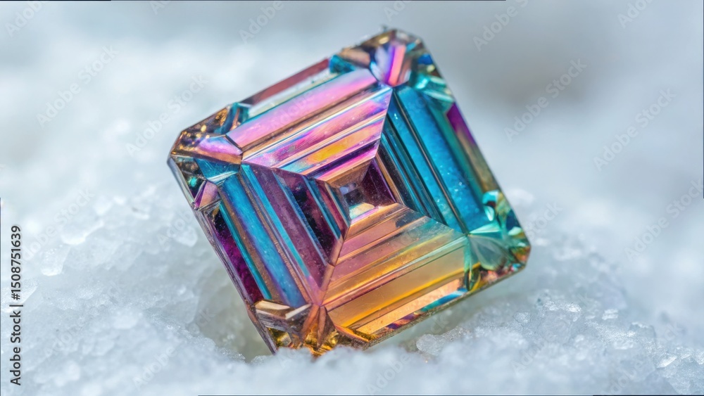 Poster crystalline structure under magnification: stunning colorful display