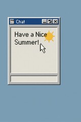Retro Summer Message in Chat Window