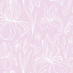 seamless floral pattern with irises