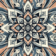 silver floral geometry with abstract design