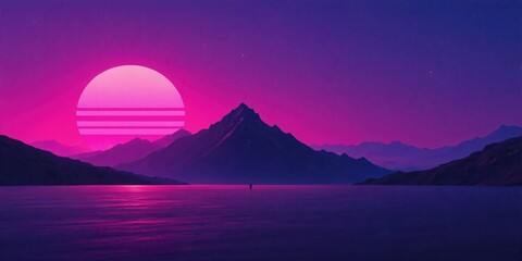 Fototapeta premium Sunset Over Mountain