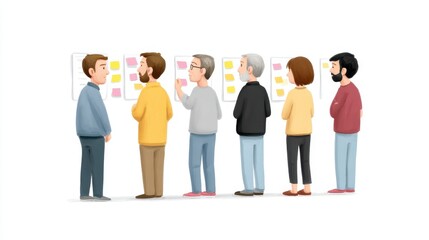 Obraz premium A diverse group of professionals engaging in a brainstorming session, discussing ideas and strategies in an office setting, highlighting collaboration and teamwork.