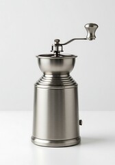 Polished silver manual coffee grinder