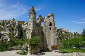 03_These are the bizarre rock formations in the village of Goreme in Cappadocia, Turkey.