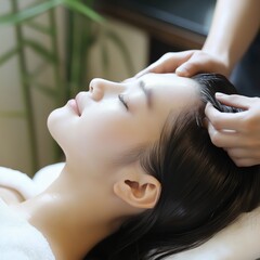 Naklejka premium young woman getting spa treatment