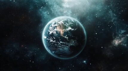 Obraz premium Earth from space, cosmic background, nebula, planet, stars.