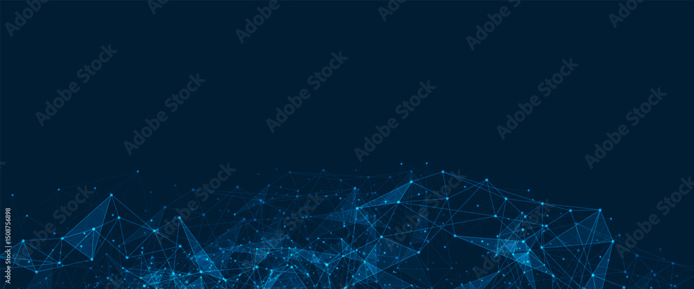 Poster geometric connected background. connecting dots and lines. global network connection. banner templat