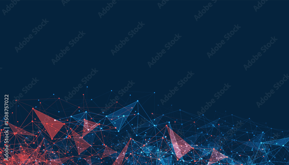 Poster geometric connected background. connecting dots and lines. global network connection. banner templat