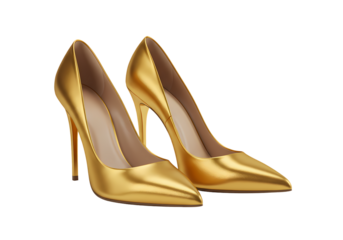 Gold PointedToe High Heels