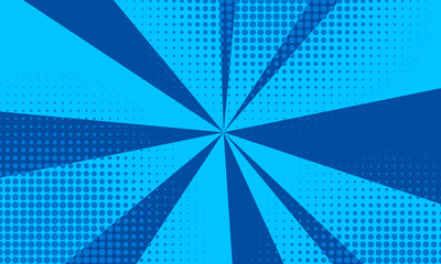 abstract ray comic background on blue