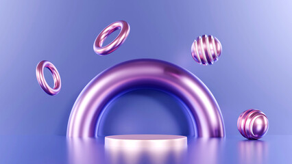Abstract background with centerpiece. Purple geometric shape wallpaper with beautiful lighting.
