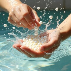  hands in water pearl 