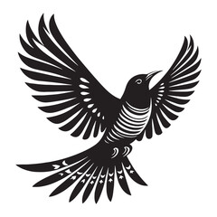 Obraz premium Sharp-lined Cuckoo silhouette – Cuckoo illustration – Minimalist Cuckoo vector – Bird silhouette – Bird vector