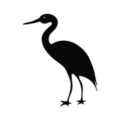Elegant Heron Silhouette Illustration