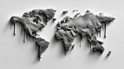 World map relief design