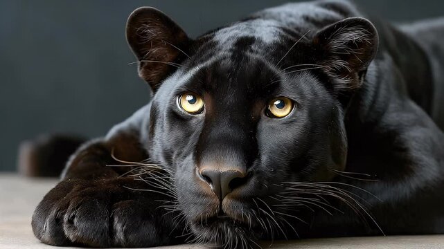 Black panther closeup photography