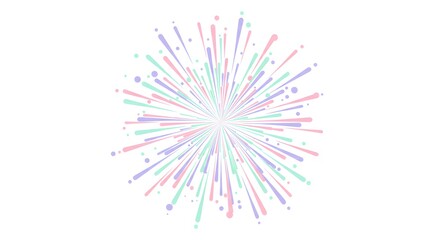 Obraz premium Pastel Colored Radial Burst on White Background